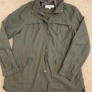 Green jacket with hood